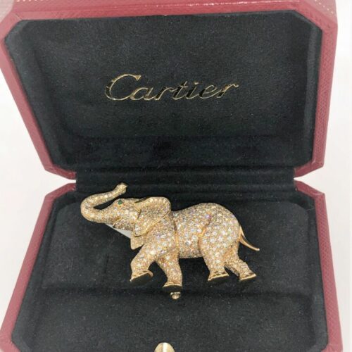 S1019 CARTIER Paris Brosche Elefant