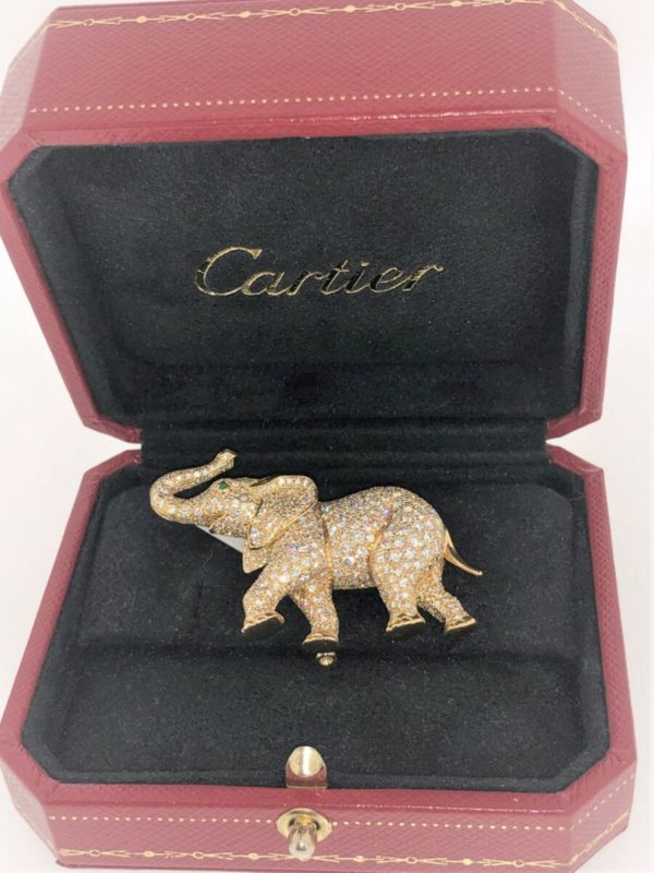 S1019 CARTIER Paris Brosche Elefant